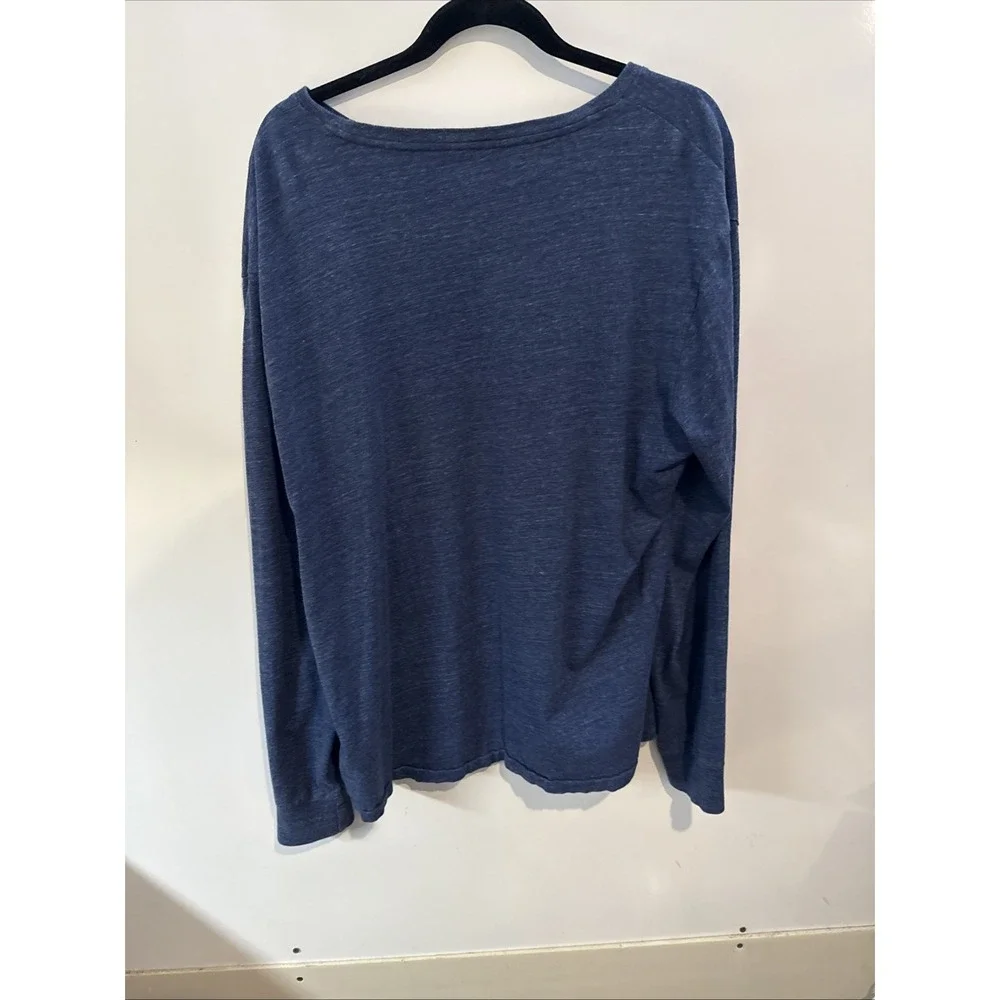 Polo Ralph Lauren Shirt Men's Xl Navy Blue Long Sleeve Crew Neck Red Pony